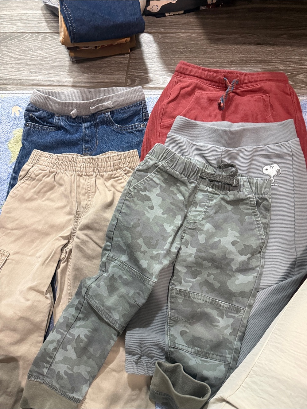 Nike Kids Red Joggers & Assorted Pants Bundle - Red, Gray, Tan, Camouflage Green